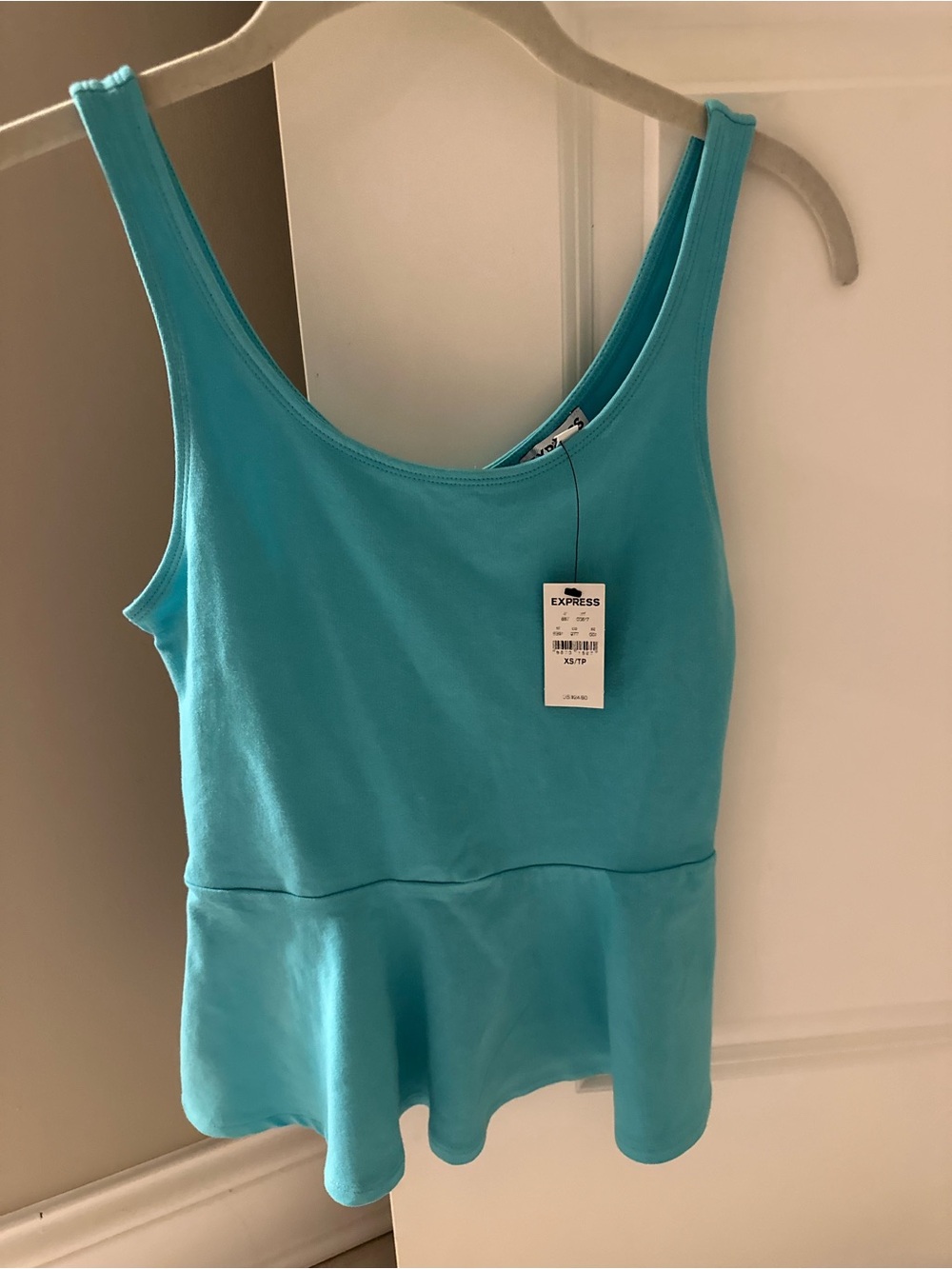 EXPRESS -NEW Turquoise Peplum Tank Top